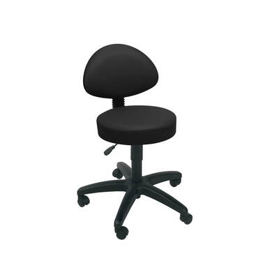 Sunflower Gas Lift Stool with Back Rest - Black Black